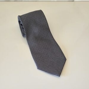 Davvero Benino Navy blue and white Patterned men's tie